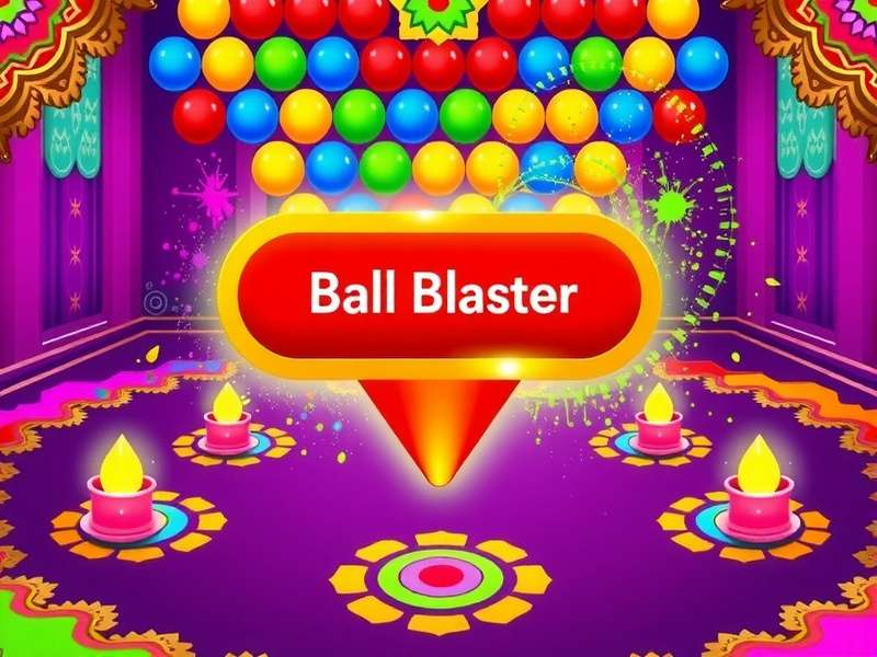 Ball Blaster - Holi Color Festival Fun Ball Blaster Holi event showing colorful levels with rangoli patterns and color splash effects